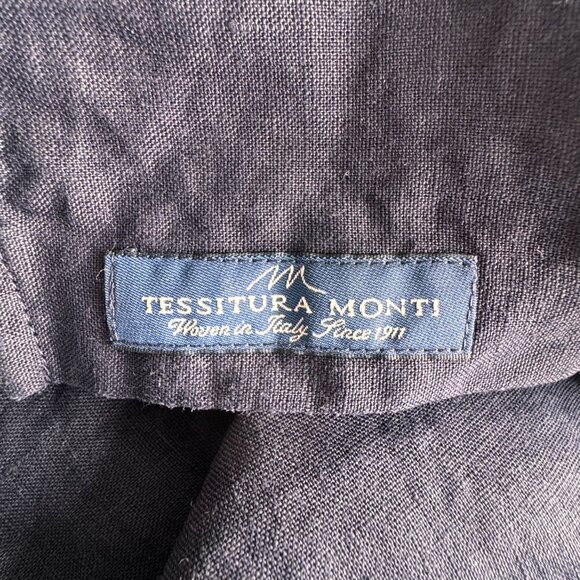 Suitsupply Slim Fit Tessitura Monti Pure Linen Long Sleeve Dress Shirt Navy - Picture 5 of 8